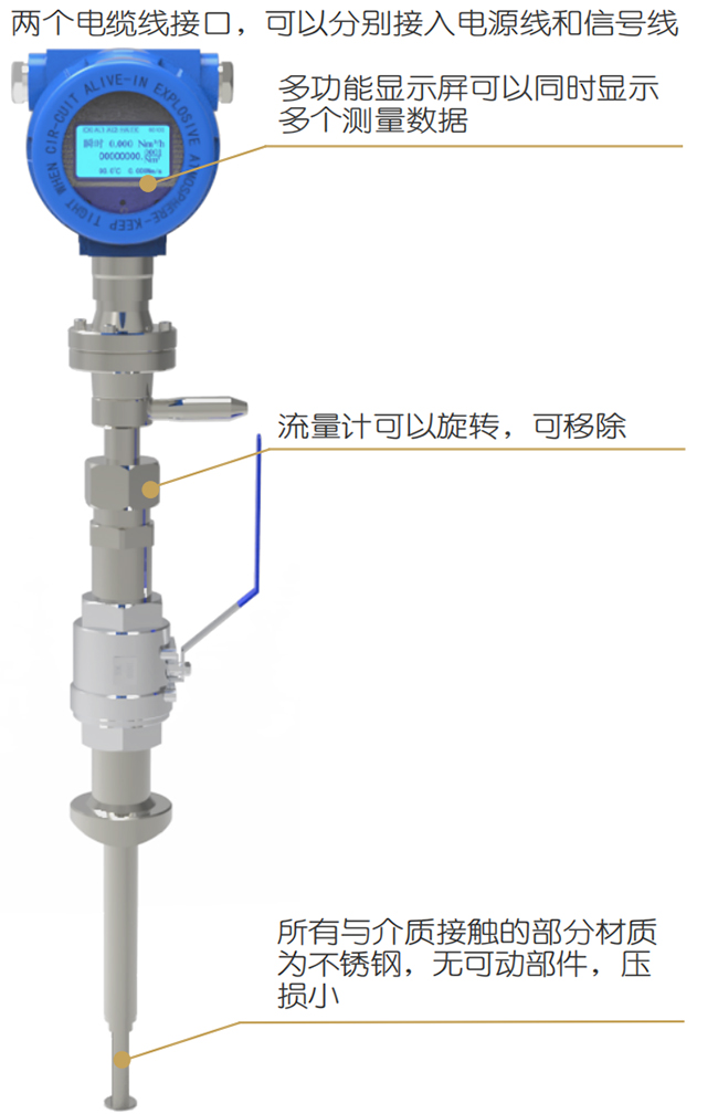 一體型熱式氣體質量流量計結構圖